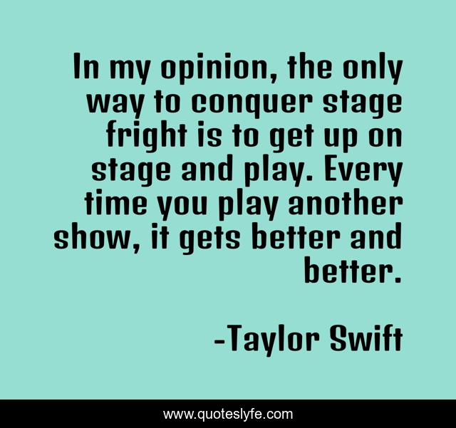 In my opinion, the only way to conquer stage fright is to get up on stage and play. Every time you play another show, it gets better and better.