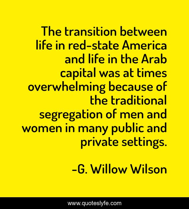 The transition between life in red-state America and life in the Arab capital was at times overwhelming because of the traditional segregation of men and women in many public and private settings.