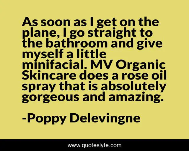 As soon as I get on the plane, I go straight to the bathroom and give myself a little minifacial. MV Organic Skincare does a rose oil spray that is absolutely gorgeous and amazing.