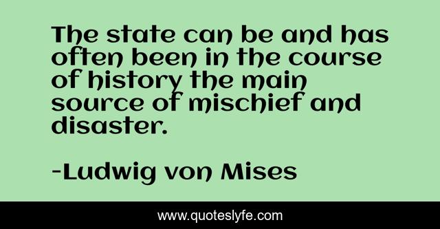 The state can be and has often been in the course of history the main source of mischief and disaster.