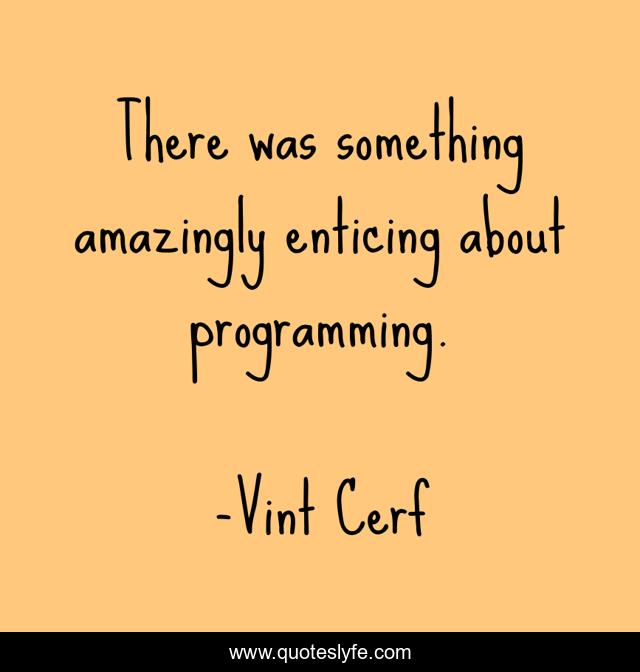 There was something amazingly enticing about programming.