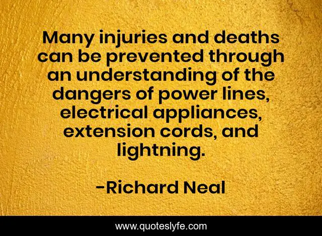 Many injuries and deaths can be prevented through an understanding of the dangers of power lines, electrical appliances, extension cords, and lightning.