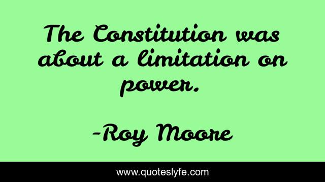 The Constitution was about a limitation on power.