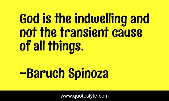 God is the indwelling and not the transient cause of all things.
