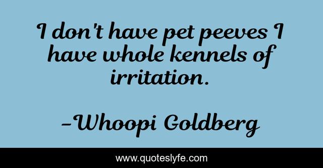 I don't have pet peeves I have whole kennels of irritation.