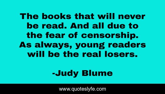 The books that will never be read. And all due to the fear of censorship. As always, young readers will be the real losers.