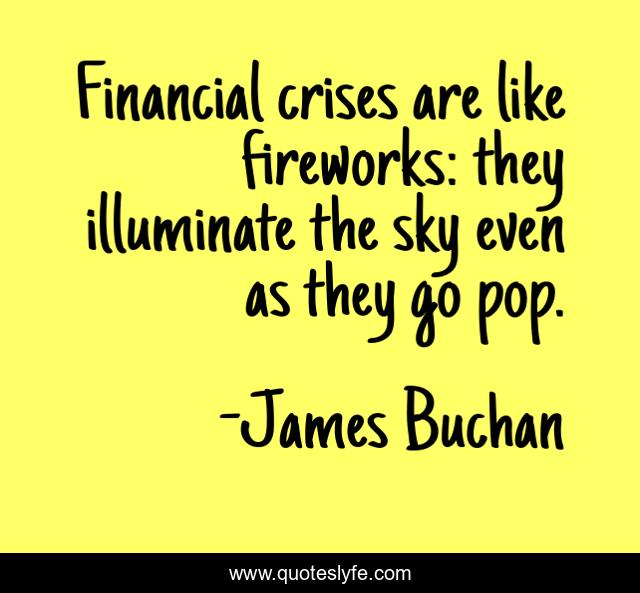 Financial crises are like fireworks: they illuminate the sky even as they go pop.