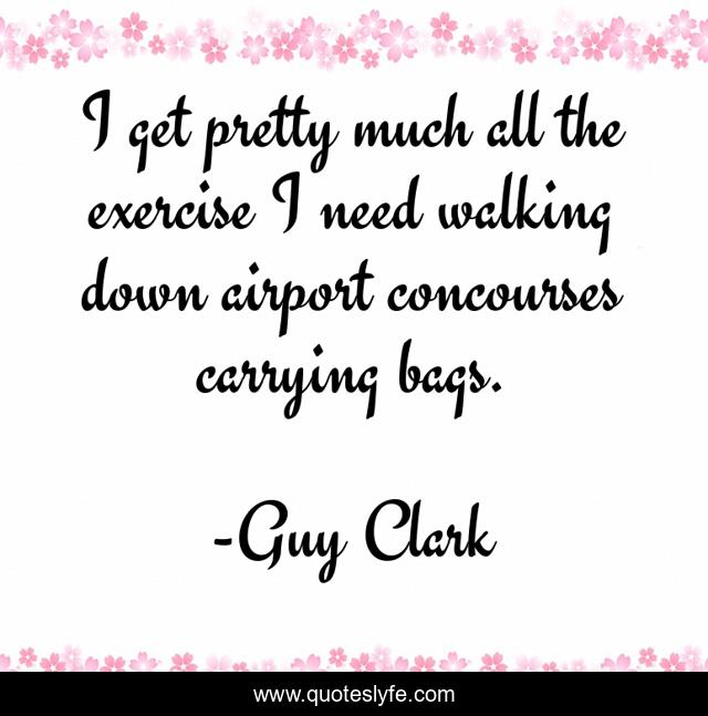 I get pretty much all the exercise I need walking down airport concourses carrying bags.