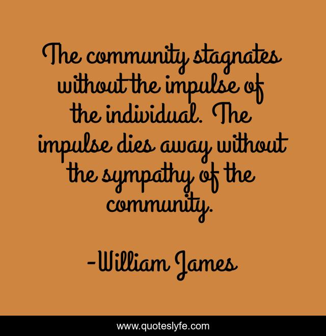 The community stagnates without the impulse of the individual. The impulse dies away without the sympathy of the community.