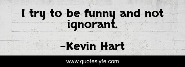 I try to be funny and not ignorant.
