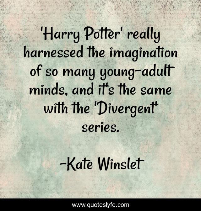 'Harry Potter' really harnessed the imagination of so many young-adult minds, and it's the same with the 'Divergent' series.