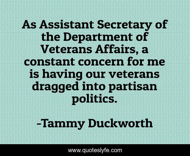 As Assistant Secretary of the Department of Veterans Affairs, a constant concern for me is having our veterans dragged into partisan politics.