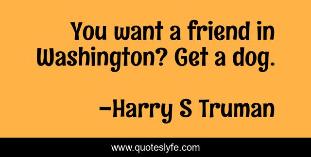 You want a friend in Washington? Get a dog.