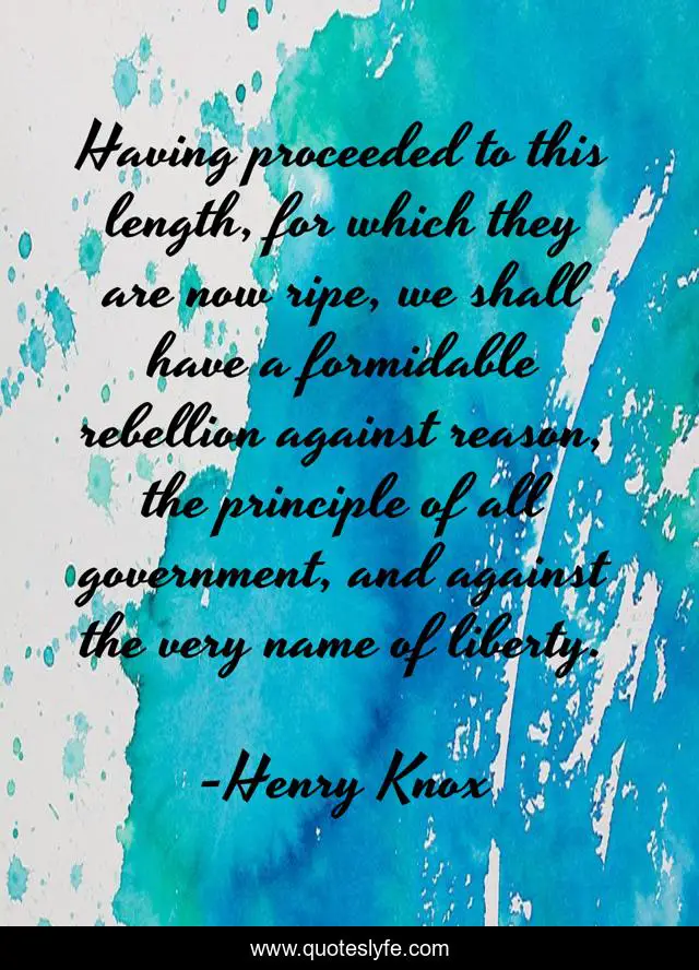 Having proceeded to this length, for which they are now ripe, we shall have a formidable rebellion against reason, the principle of all government, and against the very name of liberty.