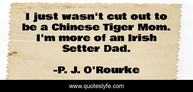 I just wasn't cut out to be a Chinese Tiger Mom. I'm more of an Irish Setter Dad.