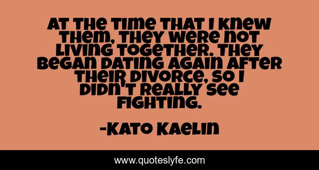 At the time that I knew them, they were not living together. They began dating again after their divorce, so I didn't really see fighting.