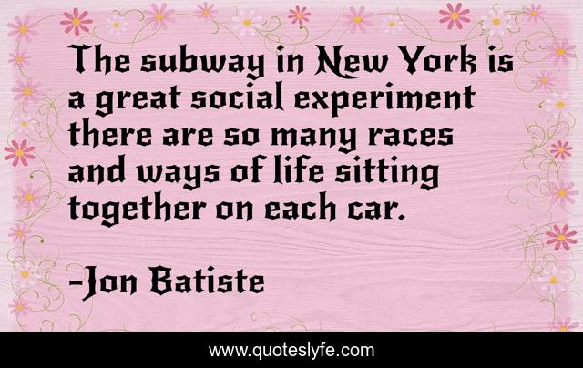 The subway in New York is a great social experiment there are so many races and ways of life sitting together on each car.