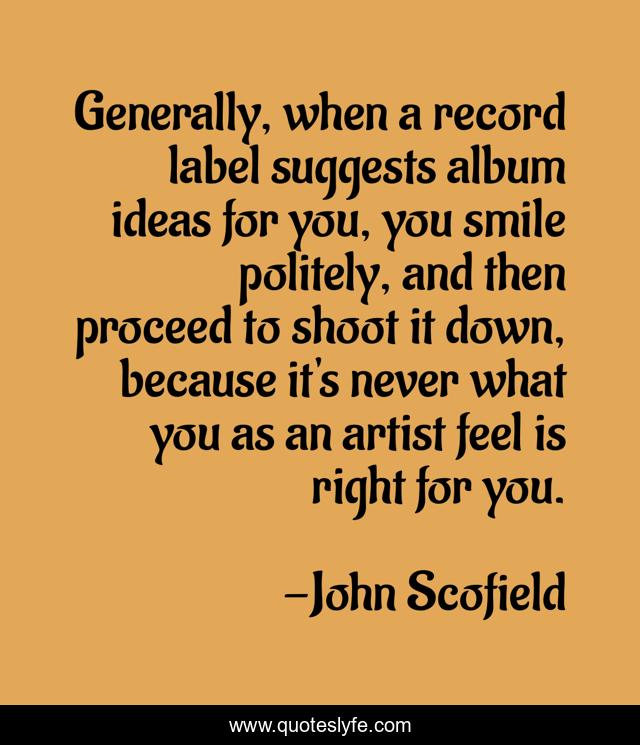 Generally, when a record label suggests album ideas for you, you smile politely, and then proceed to shoot it down, because it's never what you as an artist feel is right for you.