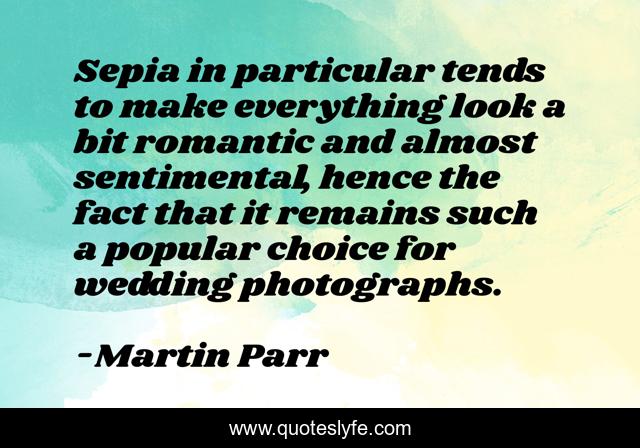 Sepia in particular tends to make everything look a bit romantic and almost sentimental, hence the fact that it remains such a popular choice for wedding photographs.