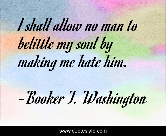I shall allow no man to belittle my soul by making me hate him.