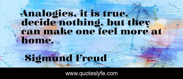 Analogies, it is true, decide nothing, but they can make one feel more at home.