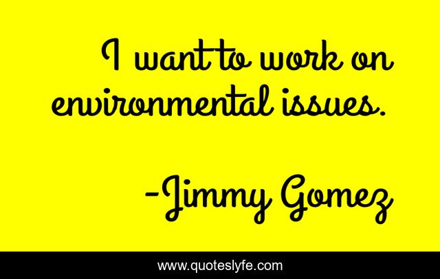 I want to work on environmental issues.