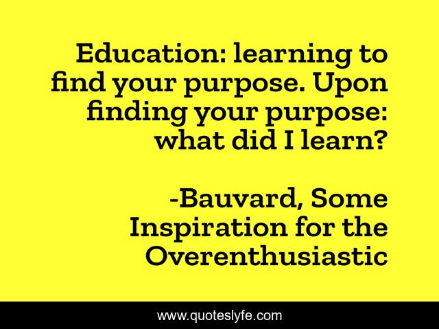 Education: learning to find your purpose. Upon finding your purpose: what did I learn?