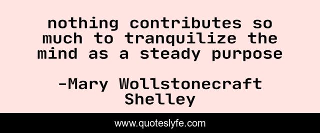 nothing contributes so much to tranquilize the mind as a steady purpose