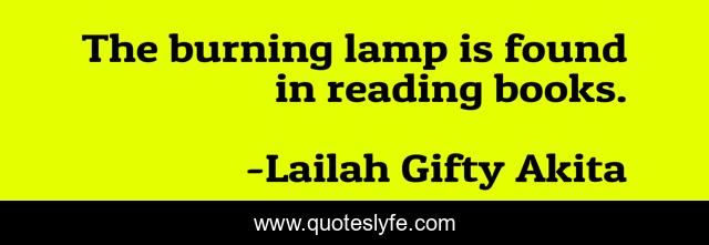 The burning lamp is found in reading books.