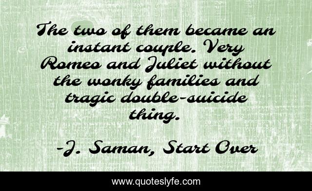 The two of them became an instant couple. Very Romeo and Juliet without the wonky families and tragic double-suicide thing.