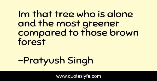 Im that tree who is alone and the most greener compared to those brown forest