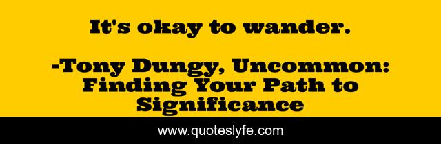 It's okay to wander.