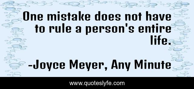 One mistake does not have to rule a person's entire life.