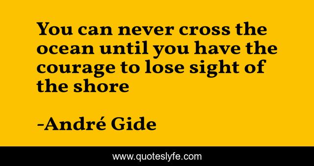 You can never cross the ocean until you have the courage to lose sight of the shore