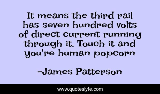 It means the third rail has seven hundred volts of direct current running through it. Touch it and you're human popcorn