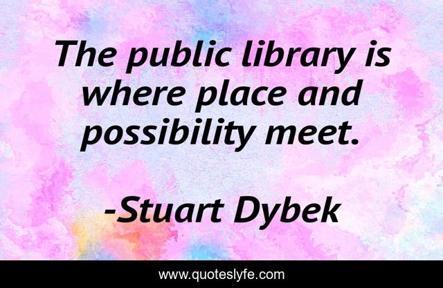 The public library is where place and possibility meet.