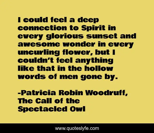 I could feel a deep connection to Spirit in every glorious sunset and awesome wonder in every uncurling flower, but I couldn’t feel anything like that in the hollow words of men gone by.