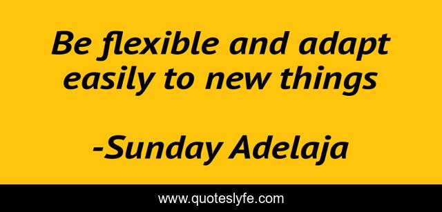 Be flexible and adapt easily to new things