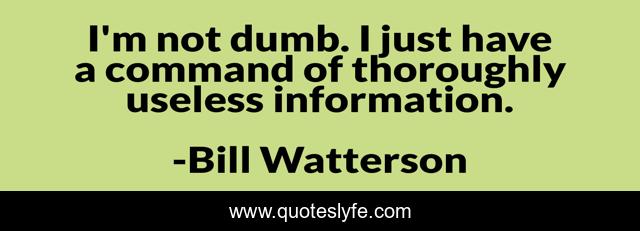 I'm not dumb. I just have a command of thoroughly useless information.