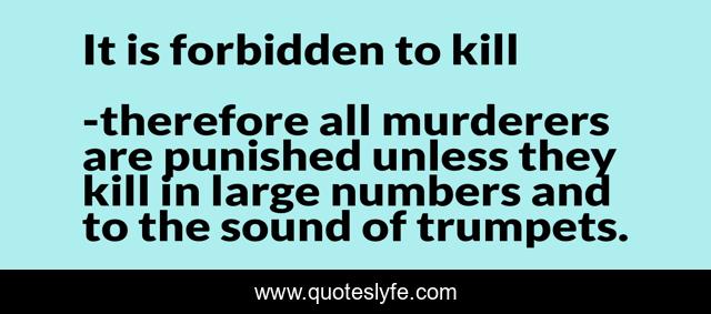 It is forbidden to kill