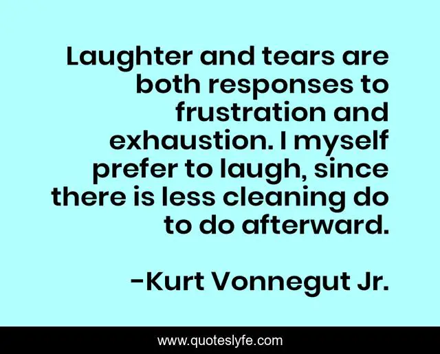 Laughter and tears are both responses to frustration and exhaustion. I myself prefer to laugh, since there is less cleaning do to do afterward.