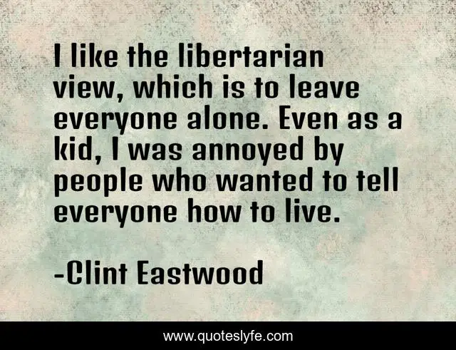 I like the libertarian view, which is to leave everyone alone. Even as a kid, I was annoyed by people who wanted to tell everyone how to live.