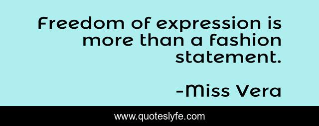 Freedom of expression is more than a fashion statement.