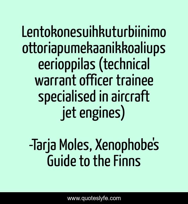 Lentokonesuihkuturbiinimoottoriapumekaanikkoaliupseerioppilas (technical warrant officer trainee specialised in aircraft jet engines)