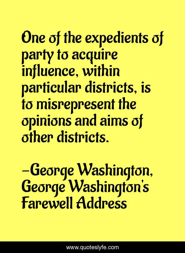 One of the expedients of party to acquire influence, within particular districts, is to misrepresent the opinions and aims of other districts.