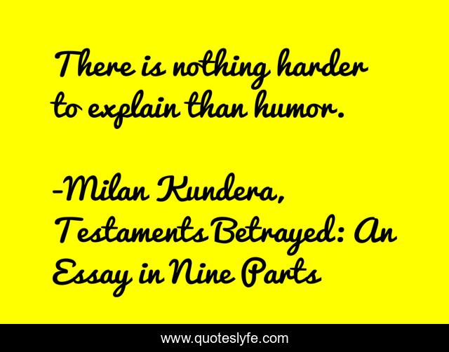 There is nothing harder to explain than humor.