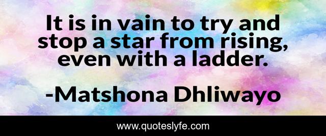 It is in vain to try and stop a star from rising, even with a ladder.