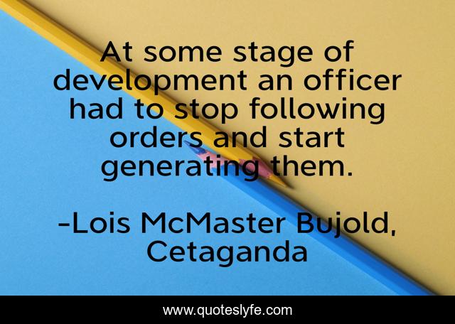 At some stage of development an officer had to stop following orders and start generating them.