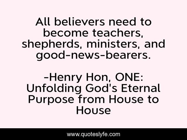 All believers need to become teachers, shepherds, ministers, and good-news-bearers.