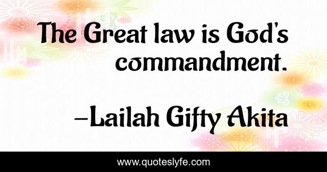 The Great law is God's commandment.